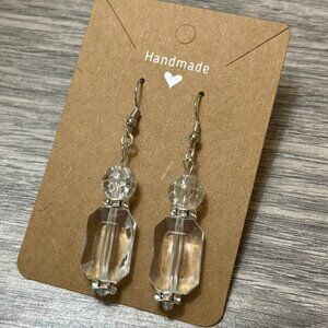 Crystal Elegance Clear Faceted Drop Earrings